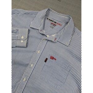 Cinch WRX Shirt Mens 2XL Blue Stripe Long Sleeve Button Up Flame Resistant FR